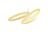 Brass Marquise Earring, 6 Raw Brass Marquise Stud Earrings (53x18x0.70mm) B0257 A1684