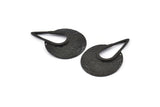 Black Drop Charm, 2 Hammered Oxidized Black Brass Drop Pendant With 2 Holes (41x28x0.6mm) U079 H1387