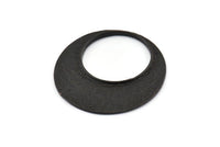 Black Charm,  Hammered Charm, Oxidized Black Brass, Black Round, Hammered Circle Charm (40mm) U128