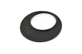 Black Charm,  Hammered Charm, Oxidized Black Brass, Black Round, Hammered Circle Charm (40mm) U128