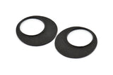 Black Charm,  Hammered Charm, Oxidized Black Brass, Black Round, Hammered Circle Charm (40mm) U128