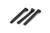 Black Charm, 12 Oxidized Black Brass Rectangle Findings (42x5x0.40mm) B0275 S330