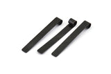 Black Charm, 12 Oxidized Black Brass Rectangle Findings (42x5x0.40mm) B0275 S330