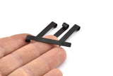 Black Charm, 12 Oxidized Black Brass Rectangle Findings (42x5x0.40mm) B0275 S330