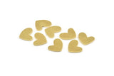 Brass Heart Blank, 12 Raw Brass Heart Blanks, Stamping Blanks (14x11x1mm) M854