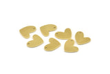 Brass Heart Charm, 12 Raw Brass Heart Charms With 1 Hole (14x11x1mm) M855