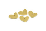Brass Heart Charm, 12 Raw Brass Heart Charms With 1 Hole (14x11x1mm) M856