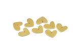 Brass Heart Charm, 12 Raw Brass Heart Charms With 1 Hole (14x11x1mm) M856