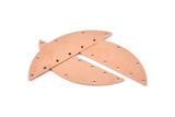 Semi Circle Blank, 6 Raw Copper Semi Circle Charms With 10 Holes, Stamping Blanks (51x15x0.70mm) M927