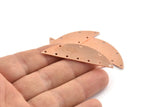 Semi Circle Blank, 6 Raw Copper Semi Circle Charms With 10 Holes, Stamping Blanks (51x15x0.70mm) M927