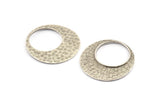 Silver Charm,  Hammered Charm, Antique Silver Plated, Silver Round, Hammered Circle Charm (40mm) U128