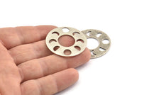 Moon Phases Pendant, Antique Silver Plated Brass Circle Pendants, Earring Findings (34x1mm) U113