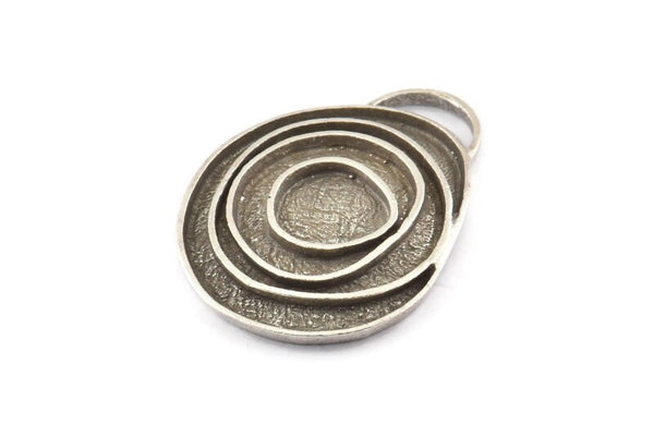 Silver Charm, Antique Silver, Silver Pendants, Charm Pendants - Pad Size 11mm (38x29x2.5mm) U065