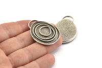 Silver Charm, Antique Silver, Silver Pendants, Charm Pendants - Pad Size 11mm (38x29x2.5mm) U065