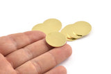 Brass Round Tag, 8 Raw Brass Round Stamping Blanks (21x0.90mm) M966