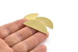 Brass Half Moon, 8 Textured Raw Brass Semi Circle Blanks With 1 Hole (39x15x0.90mm) M994