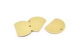Semi Circle Charm, 12 Raw Brass Half Moon Blanks With 1 Hole (18x14x0.90mm) M982