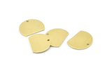 Semi Circle Charm, 12 Raw Brass Half Moon Blanks With 1 Hole (18x14x0.90mm) M982