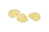 Semi Circle Charm, 12 Raw Brass Half Moon Blanks With 2 Holes (18x14x0.90mm) M985