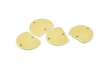 Semi Circle Charm, 12 Raw Brass Half Moon Blanks With 2 Holes (18x14x0.90mm) M985