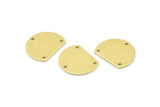 Semi Circle Charm, 12 Raw Brass Half Moon Blanks With 3 Holes (18x14x0.90mm) M986