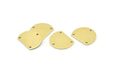 Semi Circle Charm, 12 Raw Brass Half Moon Blanks With 3 Holes (18x14x0.90mm) M986