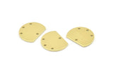 Semi Circle Charm, 12 Raw Brass Half Moon Blanks With 4 Holes (18x14x0.90mm) M987