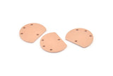 Semi Circle Charm, 10 Raw Copper Half Moon Blanks With 4 Holes (18x14x0.90mm) M980