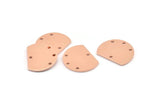 Semi Circle Charm, 10 Raw Copper Half Moon Blanks With 4 Holes (18x14x0.90mm) M980