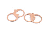 Copper Round Charm, 10 Raw Copper Round Charms With 1 Loop, Stamping Blanks (21x23x0.90mm) M993