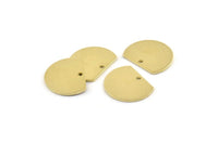 Semi Circle Charm, 12 Raw Brass Half Moon Blanks With 1 Hole, Earrings, Pendants (18x14x0.90mm) D0707