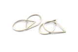 Silver Drop Connector, 25 Antique Silver Plated Brass Drop Connectors (26x16x1mm) A1698
