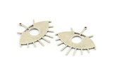 Silver Eye Charm, 3 Antique Silver Plated Brass Eye Charms With 1 Loop, Pendants (43x39x1mm) D1176 H1371