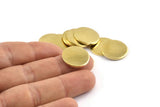 Brass Round Blank, 6 Raw Brass Cabochon Tags, Stamping Tags (18x1.5mm) Y194