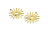 Brass Sun Charm, 12 Raw Brass Sun Charms With 1 Loop (27x0.80mm) A1725 M01643