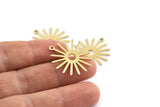 Brass Sun Charm, 12 Raw Brass Sun Charms With 1 Loop (27x0.80mm) A1725 M01643