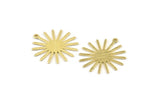 Brass Sun Charm, 12 Textured Raw Brass Sun Charms With 1 Loop (27x0.80mm) A1723 M01653