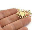 Brass Sun Charm, 12 Textured Raw Brass Sun Charms With 1 Loop (27x0.80mm) A1723 M01653