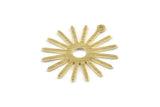 Brass Sun Charm, 12 Textured Raw Brass Sun Charms With 1 Loop (27x0.80mm) M01646