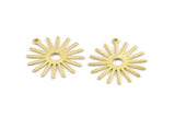 Brass Sun Charm, 12 Textured Raw Brass Sun Charms With 1 Loop (27x0.80mm) M01646