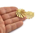 Brass Sun Charm, Raw Brass Rising Sun Flag Charms With 1 Loop (32x28x1.2mm) N1428