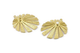 Brass Sun Charm, 2 Raw Brass Rising Sun Flag Charms With 1 Loop - Pad Size 3mm (32x28x1.2mm) N1427