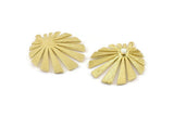 Brass Sun Charm, 2 Raw Brass Rising Sun Flag Charms With 1 Loop - Pad Size 3mm (32x28x1.2mm) N1427