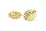 Brass Sun Earring, 2 Raw Brass Rising Sun Flag Stud Earrings - Pad Size 3mm (29x28x1.2mm) N1425