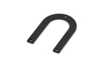 Black Geometric Charm, 6 Oxidized Black Brass U Shaped Pendants With 3 Holes, Charms, Findings (28x20x0.80mm) D0606 H1363