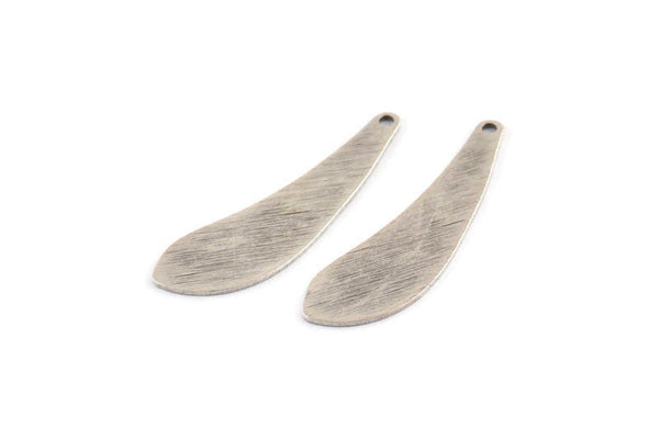 Silver Machete Charm, 10 Textured Antique Silver Plated Brass Machete Charms With 1 Hole (31x9x0.70mm) D1399