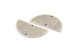 Semi Circle Charm, 4 Textured Antique Silver Plated Brass Half Moon Blanks With 2 Holes (30x15x0.80mm) D1392