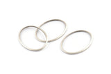 Silver Oval Connector, 12 Antique Silver Plated Brass Oval Connectors, Charms, Findings (28x21x1mm) A1706 H0949