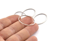 Silver Oval Connector, 12 Antique Silver Plated Brass Oval Connectors, Charms, Findings (28x21x1mm) A1706 H0949