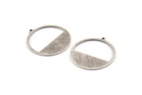 Silver Round Charm, 6 Textured Antique Silver Plated Round Charms With 1 Loop (26x0.80mm) D0613 H1278
